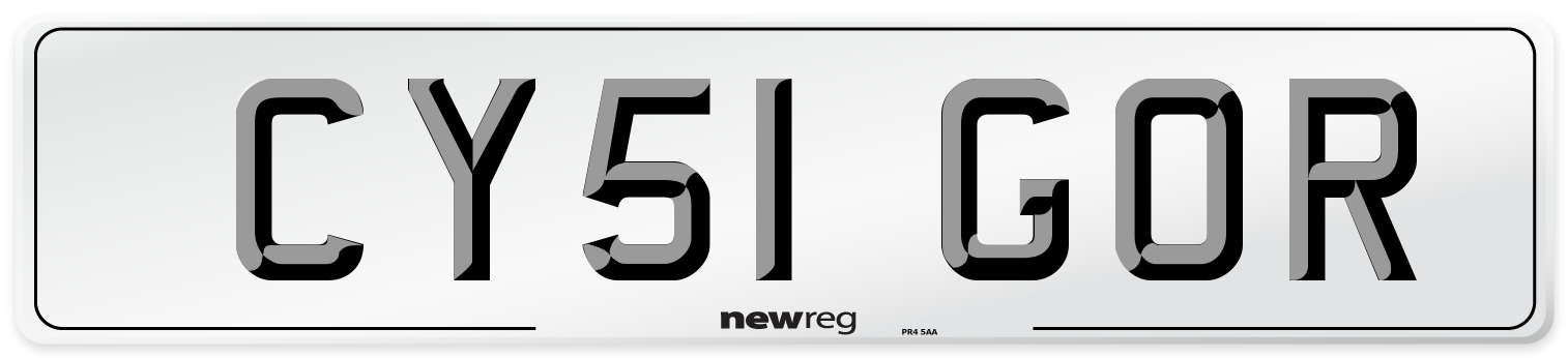 CY51 GOR Number Plate from New Reg